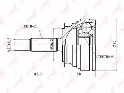 Шарнирный комплект, приводной вал LYNXauto купить