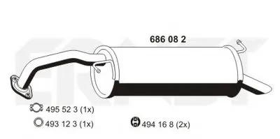 Глушитель выхлопных газов конечный ERNST купить