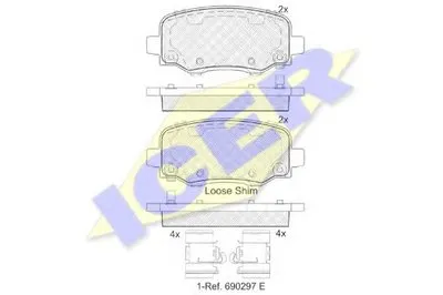 Комплект тормозных колодок, дисковый тормоз ICER купить