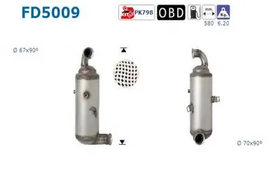 Сажевый / частичный фильтр, система выхлопа ОГ AS купить