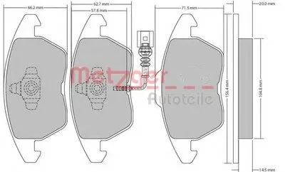 Комплект тормозных колодок, дисковый тормоз METZGER купить