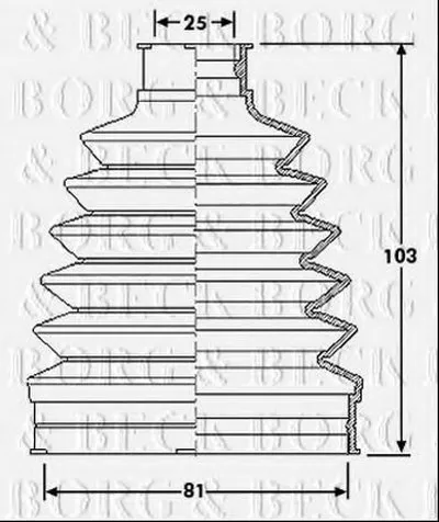 Пыльник, приводной вал BORG & BECK купить
