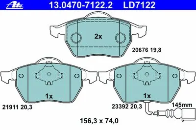 Комплект тормозных колодок, дисковый тормоз ATE Ceramic ATE купить