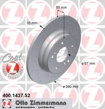 Тормозной диск SPORT BRAKE DISC COAT Z ZIMMERMANN купить