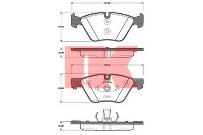 Комплект тормозных колодок, дисковый тормоз NK купить