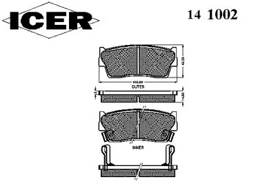 Комплект тормозных колодок, дисковый тормоз ICER купить