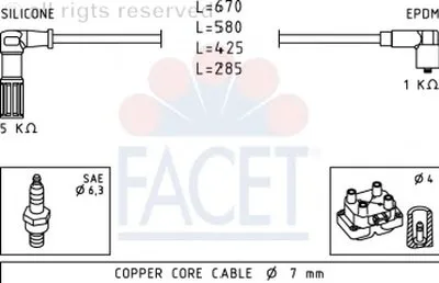 Комплект проводов зажигания FACET купить