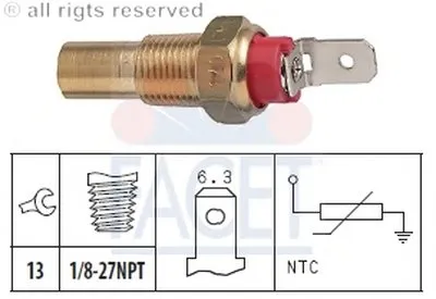 Датчик, температура охлаждающей жидкости; Датчик, температура охлаждающей жидкости; Датчик, температура охлаждающей жидкости FACET купить