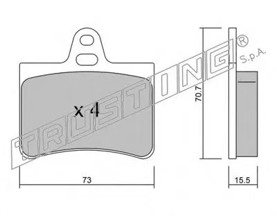 Комплект тормозных колодок, дисковый тормоз TRUSTING купить