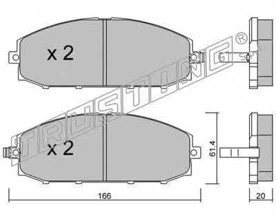 Комплект тормозных колодок, дисковый тормоз TRUSTING купить