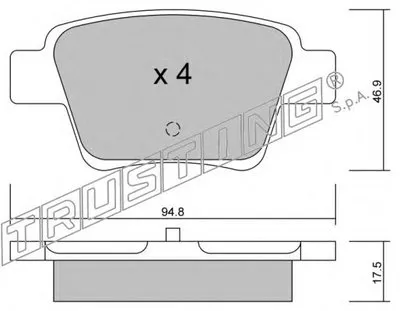Комплект тормозных колодок, дисковый тормоз TRUSTING купить