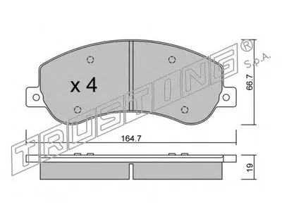 Комплект тормозных колодок, дисковый тормоз TRUSTING купить