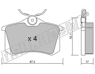 Комплект тормозных колодок, дисковый тормоз fri.tech. купить