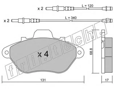 Комплект тормозных колодок, дисковый тормоз fri.tech. купить