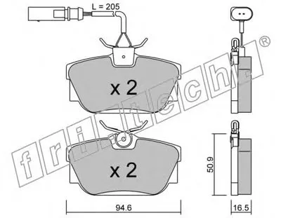Комплект тормозных колодок, дисковый тормоз fri.tech. купить