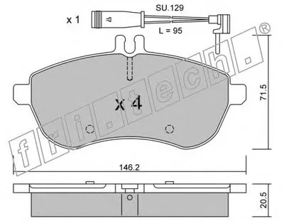 Комплект тормозных колодок, дисковый тормоз fri.tech. купить