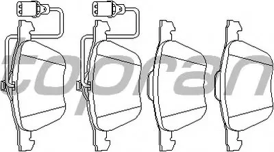 Комплект тормозных колодок, дисковый тормоз TOPRAN купить