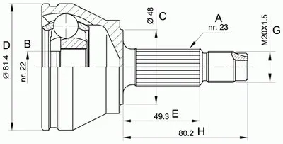 Шарнирный комплект, приводной вал SPIN OPEN PARTS купить