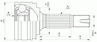 Шарнирный комплект, приводной вал SPIN OPEN PARTS купить