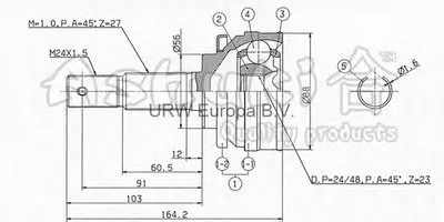 Шарнирный комплект, приводной вал ASHUKI купить