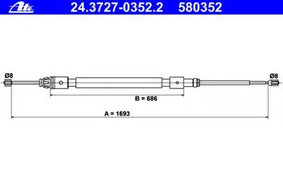 Трос, стояночная тормозная система ATE купить