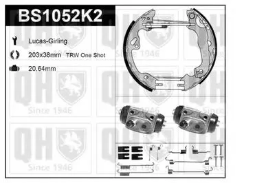 Комплект тормозов, барабанный тормозной механизм QUINTON HAZELL купить