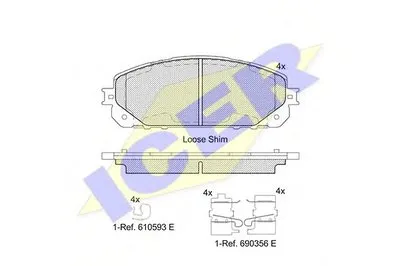 Комплект тормозных колодок, дисковый тормоз ICER купить