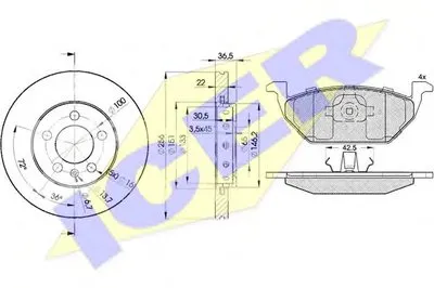Комплект тормозов, дисковый тормозной механизм ICER купить