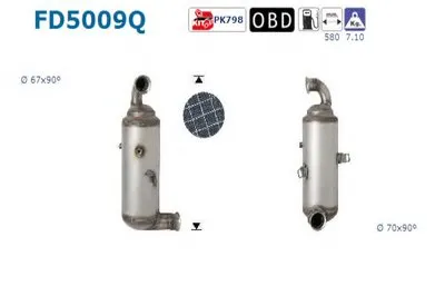 Сажевый / частичный фильтр, система выхлопа ОГ AS купить