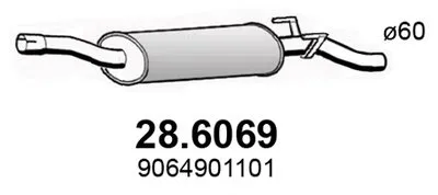 Средний глушитель выхлопных газов ASSO купить