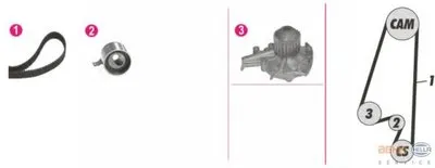 Водяной насос + комплект зубчатого ремня BEHR HELLA SERVICE HELLA купить