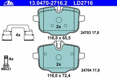Комплект тормозных колодок, дисковый тормоз ATE Ceramic ATE купить