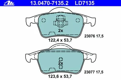 Комплект тормозных колодок, дисковый тормоз ATE Ceramic ATE купить