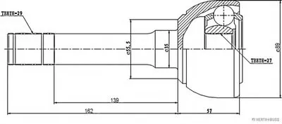 Шарнирный комплект, приводной вал HERTH+BUSS JAKOPARTS купить