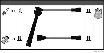 Комплект проводов зажигания HERTH+BUSS JAKOPARTS купить