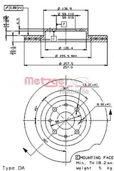 Тормозной диск AP METZGER купить