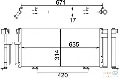 Конденсатор, кондиционер BEHR HELLA SERVICE купить