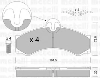 Комплект тормозных колодок, дисковый тормоз METELLI купить
