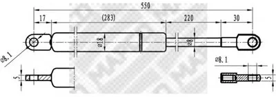 Газовая пружина, крышка багажник MAPCO купить