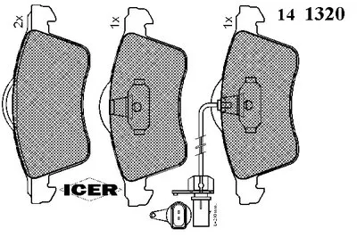 Комплект тормозных колодок, дисковый тормоз ICER купить