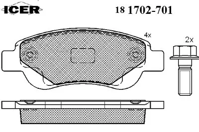 Комплект тормозных колодок, дисковый тормоз ICER купить