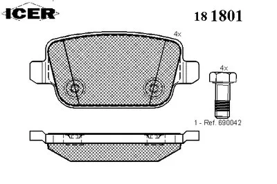 Комплект тормозных колодок, дисковый тормоз ICER купить