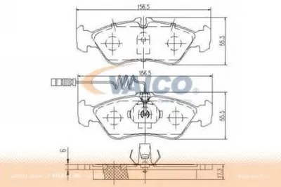 Комплект тормозных колодок, дисковый тормоз VAICO купить