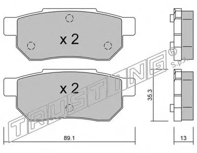 Комплект тормозных колодок, дисковый тормоз TRUSTING купить