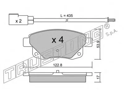 Комплект тормозных колодок, дисковый тормоз TRUSTING купить