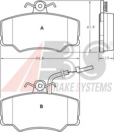 Комплект тормозных колодок, дисковый тормоз A.B.S. купить