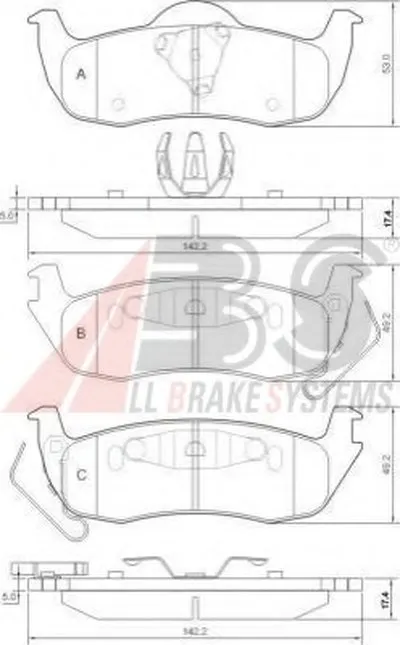 Комплект тормозных колодок, дисковый тормоз A.B.S. купить