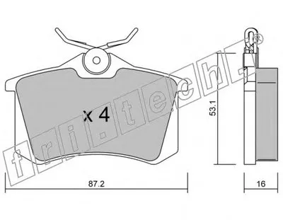 Комплект тормозных колодок, дисковый тормоз fri.tech. купить