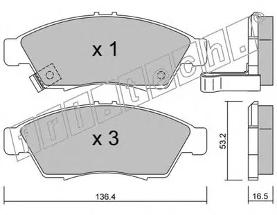 Комплект тормозных колодок, дисковый тормоз fri.tech. купить