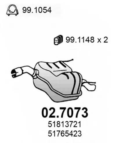 Глушитель выхлопных газов конечный ASSO купить